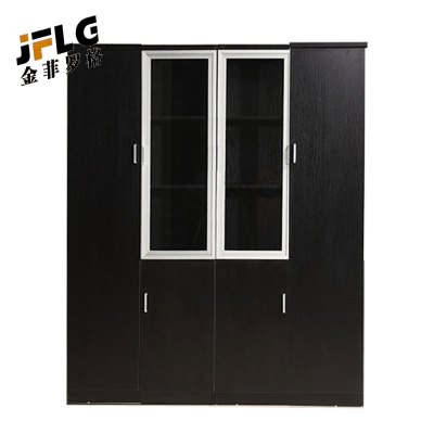 金菲罗格简约玻璃柜子带锁书柜木质办公柜 1600*400*2000