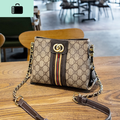 小包包2020新款夏天ins网红时尚水桶包百搭链条单肩斜挎女包潮NEW LAKE 灰色女斜挎包