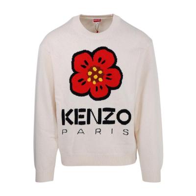 高田贤三(Kenzo)男运动卫衣徽标图案圆领长袖棉涤纶拼接休闲套头