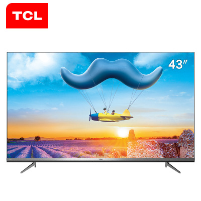TCL 官方旗舰 43D10 (43英寸) 吋 4K超高清 超薄全面屏 AI远场语音 防蓝光护眼 智能网络液晶平板电视机