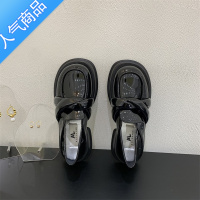 SUNTEK设计感小众蝴蝶结小个子厚底乐福鞋女2023春夏新款英伦风小皮鞋女