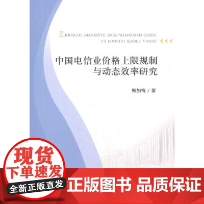中国电信业价格上限规制与动态效率研究 郑加梅 经济科学出版社 正版书籍