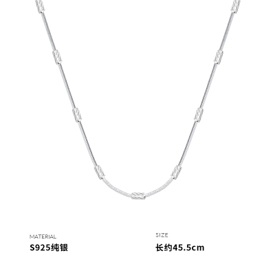 925纯银直棒蛇骨链项链女锁骨链配饰简约小众潮轻奢高级感送女朋友老婆情人节七夕生日礼物
