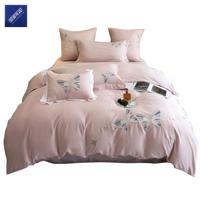 安居先森埃及长绒棉大版绣双人床四件套活性印染C1781