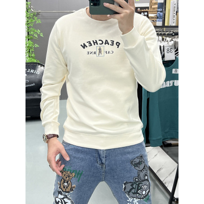 欧货潮流新款圆领长袖秋冬季修身时尚青年个性简约字母卫衣打底衫