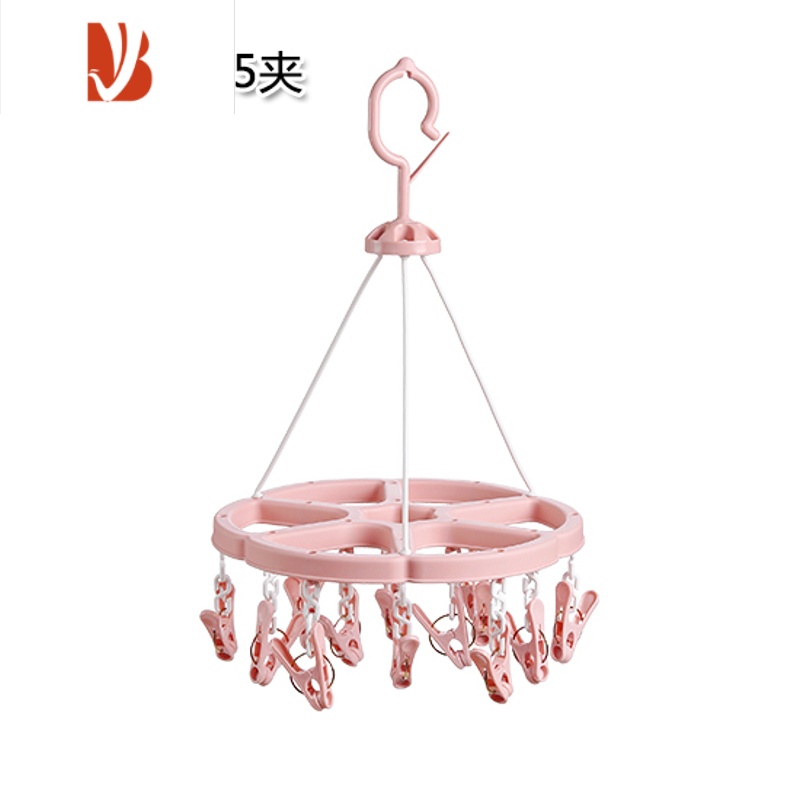 三维工匠 圆盘花型防风晾晒夹 多家用儿童内衣架宝宝多夹晾晒架