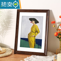 敬平木质相框挂墙a3A4纸画框4k八8K开水彩素描油画外框装裱12寸16框架 咖啡色 24寸[可放50.8*60.9厘米