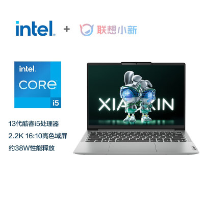  联想(Lenovo)小新14 14英寸轻薄本笔记本电脑(i5-13500H 16G 1T固态 2.2K屏 高色域 16:10大视野) 商务办公学习电脑 卷云灰色