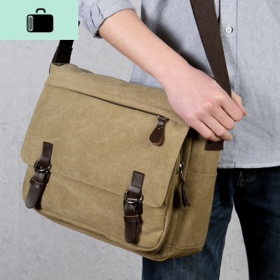 精品男士帆布包单肩包2020年新款男包大容量背包斜挎包休闲式包包NEW LAKE男士斜挎包