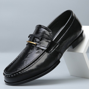 男鞋秋季透气乐福鞋2024新款真皮豆豆鞋英伦商务正装男士休闲皮鞋