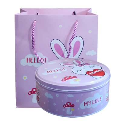 大白兔奶糖糖果礼盒圆形铁盒大白兔114g*2袋组合礼盒装结婚喜糖(配礼袋)大白兔114g*2袋+士力架2条