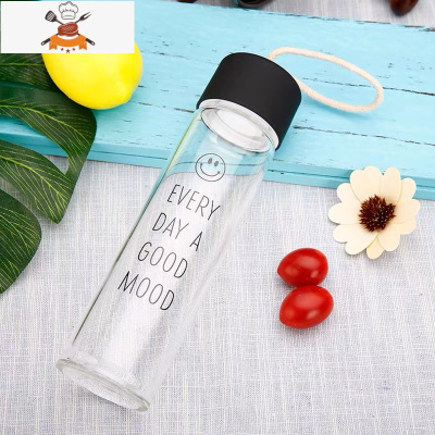 磨砂玻璃水杯便携茶杯子男女学生简约清新森系创意个性潮流ins风 敬平