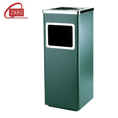 DXBG不锈钢垃圾桶烟蒂柱灭烟桶带烟灰缸室外电梯口立式丽格正方形绿色
