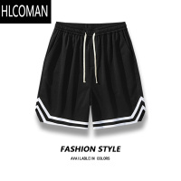 HLCOMAN篮球短裤男夏季薄款冰丝宽松休闲马裤居家睡裤五分大裤衩沙滩运动