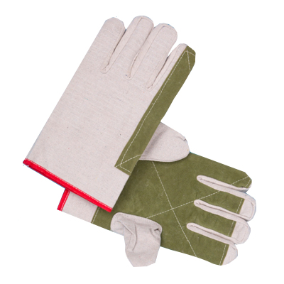 加厚斜纹复合铁路手套双层加厚帆布手套手心加皮耐磨防滑劳保手套