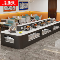 圣斯顿S-CT3800自助餐台大理石台面带插座灯带3800*1200*800mm(单位:张)黑+白