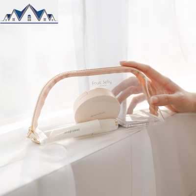 ins网红风化妆包手提便携多功能大容量可爱少女透明化妆品收纳包 三维工匠