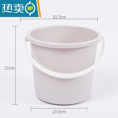 敬平家用手提塑料大号加厚储水桶欧式洗车学生宿舍用洗澡带盖洗衣圆桶 平桶-北欧灰(无盖)