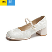 聚范高跟单鞋女中粗跟配旗袍马面裙子凉鞋夏季2024新款新中式国风鞋子