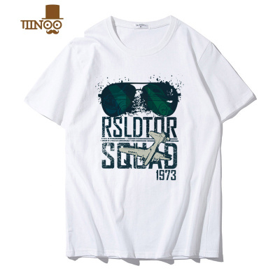 夏季新款潮流印花T恤衫男短袖加大码宽松圆领胖子上衣服半袖T