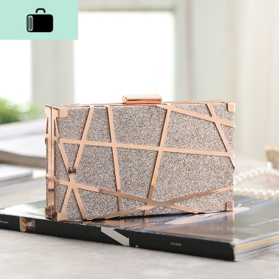 女式斜跨晚宴会包包时尚百搭手拿包网红潮闪盒子包气质晚礼服小包NEW LAKE女手包