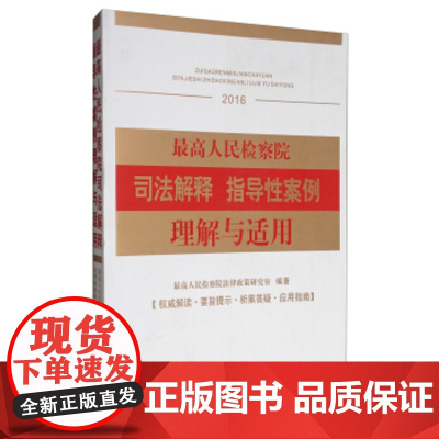 正版 人民检察院司法解释:指导性案例理解与适用(2016) 人民检察院法律政策研究室 9787510219221 中