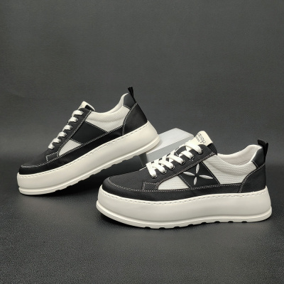 男生厚底增高板鞋男款潮鞋欧洲站男鞋百搭男士夏季透气运动休闲鞋