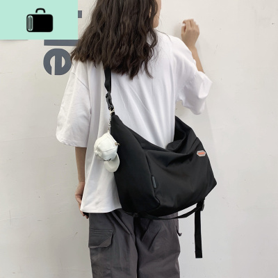 男士单肩包男慵懒风尼龙包女防水牛津布大容量简约日系健身斜挎包NEW LAKE女斜挎包