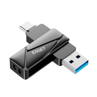 忆捷(Eaget) HS66固态U盘USB3.2 Type-C双接口 读速500MB/S手机固态优盘512GB