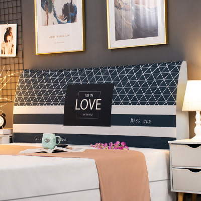 床头套罩北欧风格全包通用防尘软包保护床靠背简约现代木 蓝色格子 高度50-65*长度180cm通用款