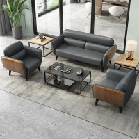绵冠办公沙发午休商务接待室会客区简约办公室沙发茶几组合