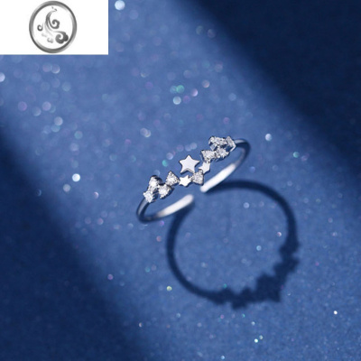 JiMi素圈星星戒指一对银银女生小众设计高级感2023年新款闺蜜姐妹三人