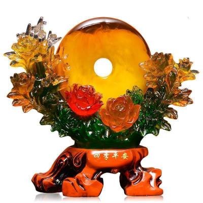 家柏饰(CORATED)感恩节送长辈创意礼品平安扣摆件夜光新房客厅电视柜装饰品