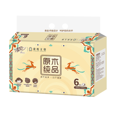 清风 敦煌IP联名款抽纸AR60SZP 3层100抽*6包*1提