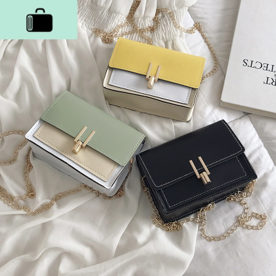洋气撞色水桶包女2019新款网红简约百搭chic链条包学生包斜挎包包NEW LAKE女士单肩包