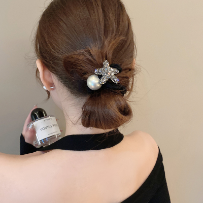 网红时尚海星镶钻发绳女2024新款轻奢马尾头绳丸子头发饰大肠发圈送女朋友老婆情人节七夕生日礼物