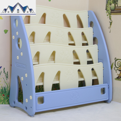 儿童塑料书架 家用宝宝玩具收纳柜 幼儿园多层绘本置物架卡通整理 三维工匠