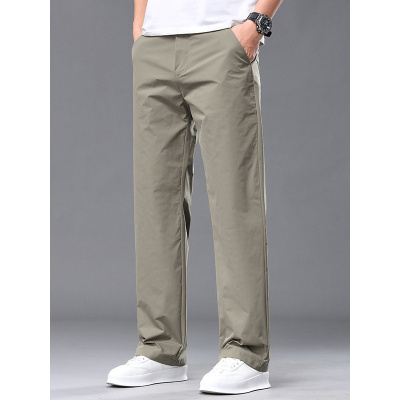 夏季薄款长裤男士宽松直筒冰丝凉感透气舒适百搭轻商务休闲裤男款