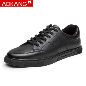 奥康男鞋春秋季男士板鞋百搭低帮系带潮鞋休闲皮鞋单鞋子