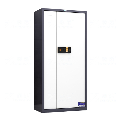 臻远ZYJJ-80013 保密柜密码文件柜保密档案资料柜钢制密码锁保密 灰白套色通门指纹锁