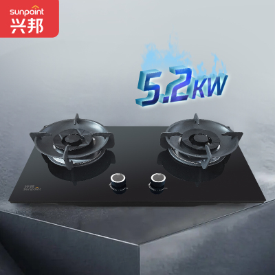 SUNPOINT兴邦燃气灶5.2KW大火力双灶家用天然气灶台猛火JZT-QB80310