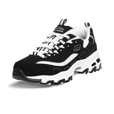 斯凯奇经典复古时尚绑带运动黑白熊猫款运动跑步鞋 66666179-BKW