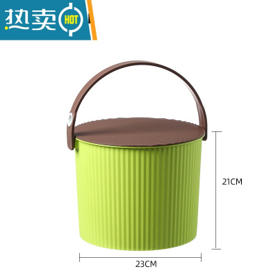 敬平家用水桶带盖加厚手提可坐塑料桶洗衣桶洗澡凳幼儿园收纳桶 小号加厚钓鱼桶-绿色
