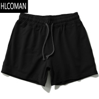 HLCOMAN三分裤男黑色跑步健身休闲运动3分裤大码胖子肥佬夏季短裤子