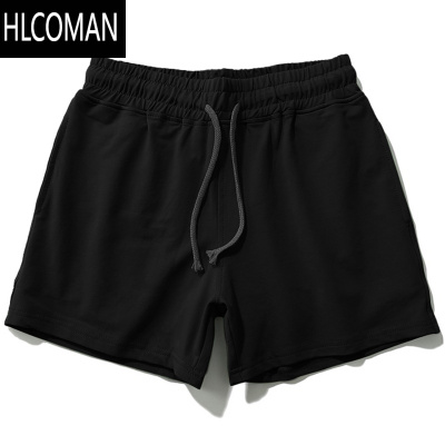 HLCOMAN三分裤男黑色跑步健身休闲运动3分裤大码胖子肥佬夏季短裤子