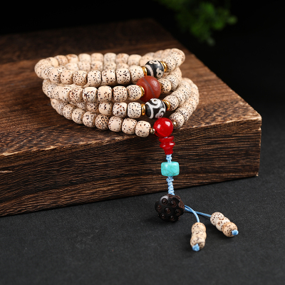 天然海南星月菩提108颗佛珠手串手链项链老型文玩菩提饰品7*8男女送女朋友老婆情人节七夕生日礼物