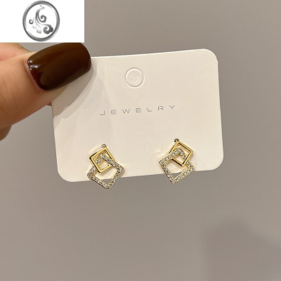 JiMi轻奢高级感小众几何菱形简约耳夹女无耳洞2022年新款潮冷淡风耳饰