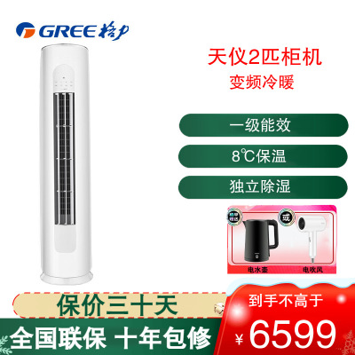 格力(GREE)空调KFR-50LW/(50504)FNhAa-B1 天仪系列2匹变频新一级能效自清洁圆柱立柜式冷暖空调