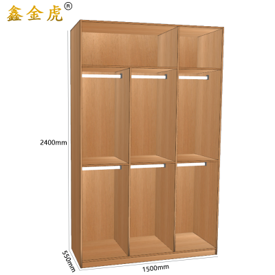 鑫金虎简约木质更衣柜宿舍衣柜BP6 1500*550*2400mm