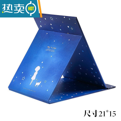 敬平学生宿舍台式化妆镜便携随身折叠梳妆小镜子可爱少女心桌面公主镜 星空蓝色便携式用镜